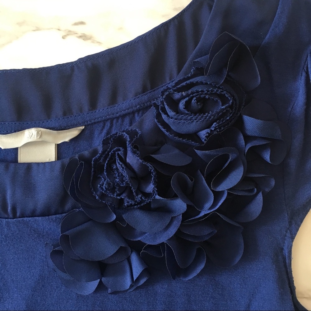 H&M Blue Top Embellished Flowers Small